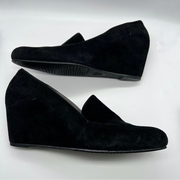Stuart Weitzman Black Loafer Wedges - Picture 7 of 9